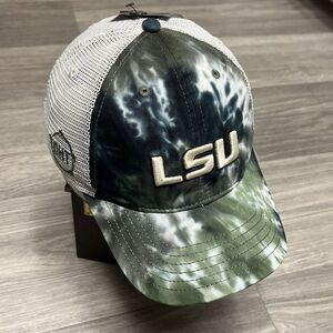 LSU Tigers Camo Tie Dye Hat Green Gold Baseball Cap Logo Embroidered‎ NCAA New